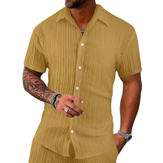 Camisa Polo Manga Corta Lisa Suelta para Hombre - Casual y Cómoda - Image 38