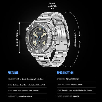 Reloj Mecánico para Hombre Profesional Luminoso Resistente al Agua - Image 9