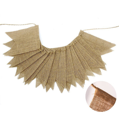 15 Piezas Banderín de Lino para Decoración de Bodas - Guirnalda de Tela Elegante - Image 13