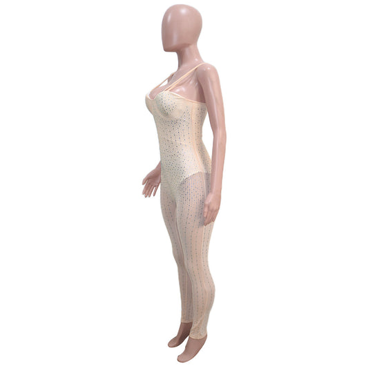 Jumpsuit Elegante de Malla Transparente con Strass y Tirantes - Image 22