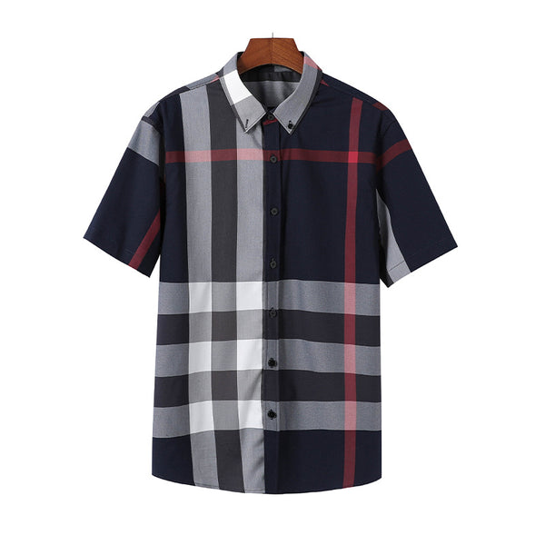 Camisa Cuadros Business Casual Manga Corta Unisex