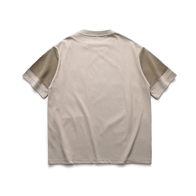 Camiseta Suelta Cuello Redondo con Costuras de Contraste para Hombre - Image 4