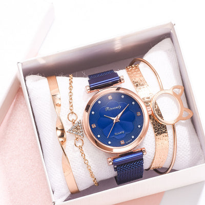 Set de Reloj para Dama con Correa de Malla de Aleación y Brazalete - Image 24