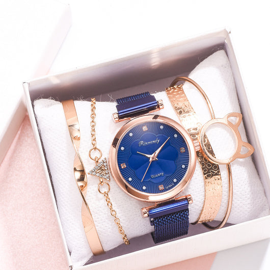 Set de Reloj para Dama con Correa de Malla de Aleación y Brazalete - Image 24