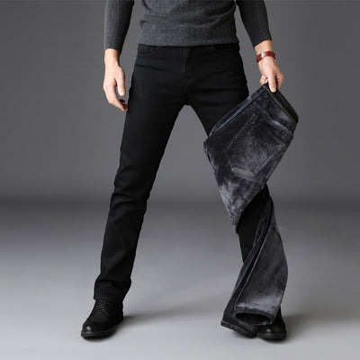 Jeans Slim Recto con Forro Térmico para Hombre - Stretch Elástico - Image 9
