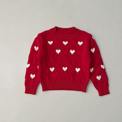 Suéter Infantil de Algodón Niño y Niña Cuello Redondo Rojo - Image 7