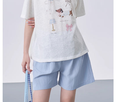 Camiseta Suelta con Estampado de Lazos de Algodón Puro - Image 8