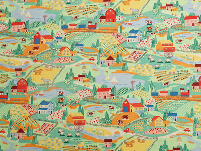 Tela de Algodón Tejido Liso con Adorables Dibujos de Autos y Casas - Image 5