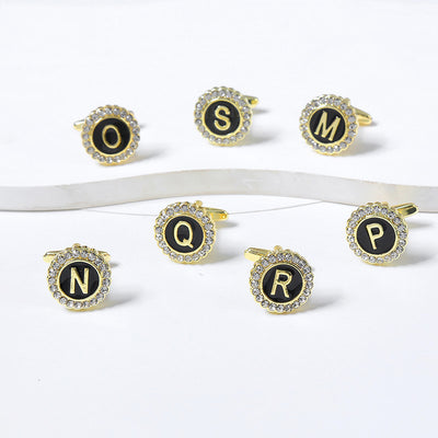Gemelos Franceses de Diamante Redondo con 26 Letras para Hombre - Image 3