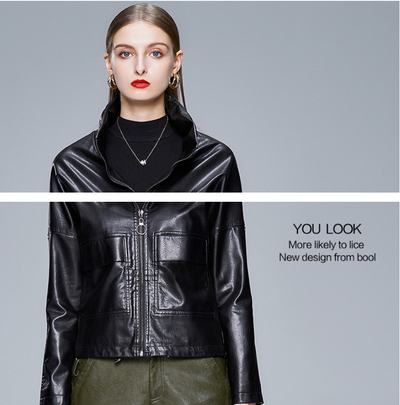 Chaqueta de Cuero Estilo Coreano para Mujer - Abrigo PU Elegante - Image 19