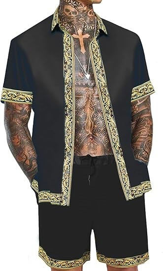 Conjunto Hawaiano Hombre: Camisa y Shorts Holgados de Manga Corta - Image 8