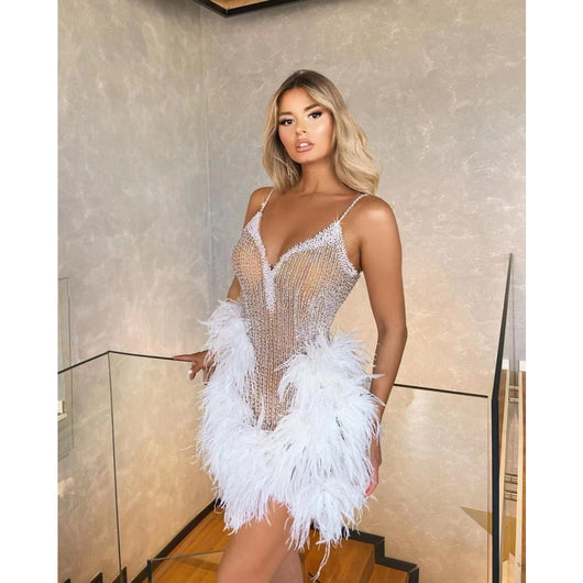 Vestido Bandage Cadera Mini Feather - Image 10