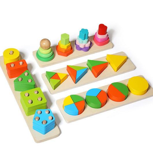 Juego de Bloques de Construcción con Tablero de Formas Geométricas para Desarrollo Infantil - Image 9
