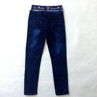 Jeans Ajustados para Niña con Cordones y Bordado de Diamantes - Image 2