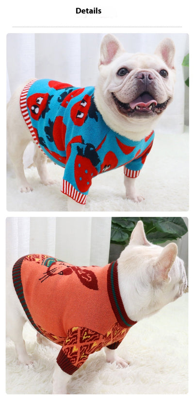 Suéter Otoño Invierno para Perros - Diseño Cartoon Toro Aero Botones - Image 12
