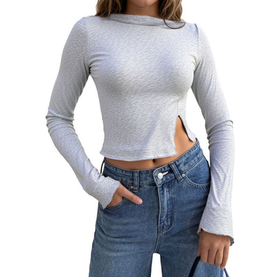 Blusa Base Minimalista de Manga Larga para Mujer - Estilo Sofisticado Rejuvenecedor - Image 5
