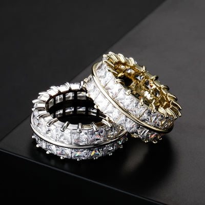 Anillo Dividido de Circones Dobles Hip Hop Europeo y Americano - Image 9