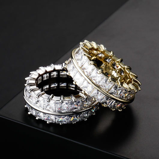 Anillo Dividido de Circones Dobles Hip Hop Europeo y Americano - Image 9