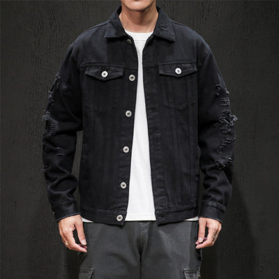 Chaqueta de Mezclilla Bordada Talla Grande para Hombre - Image 7