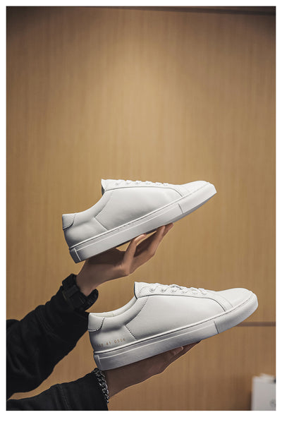 Tenis Blancos de Cuero Respirable con Suela Plana - Estilo Versátil - Image 10