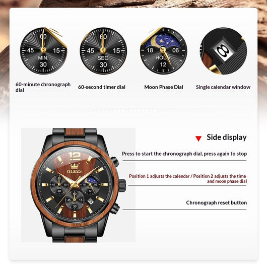 Reloj de Cuarzo para Hombre con Calendario y Seis Agujas - Image 11