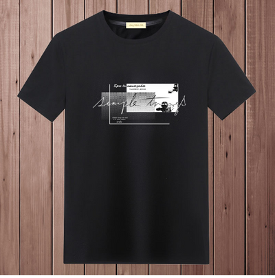 Camiseta Suelta de Algodón para Hombre de Manga Corta - Image 2