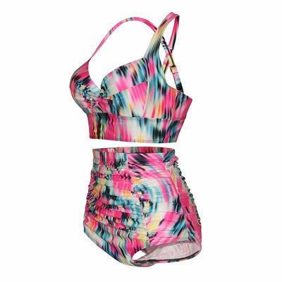 Bikini Estampado Push Up Cintura Alta Talla Grande Multicolor para Mujer - Image 15