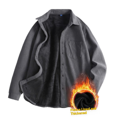 Camisa de Pana Retro de Manga Larga para Hombre - Image 5