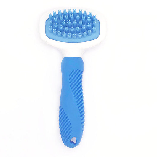 Peine Masajeador de Silicona Azul para Perros y Gatos - Cepillo de Baño y Limpieza - Image 5