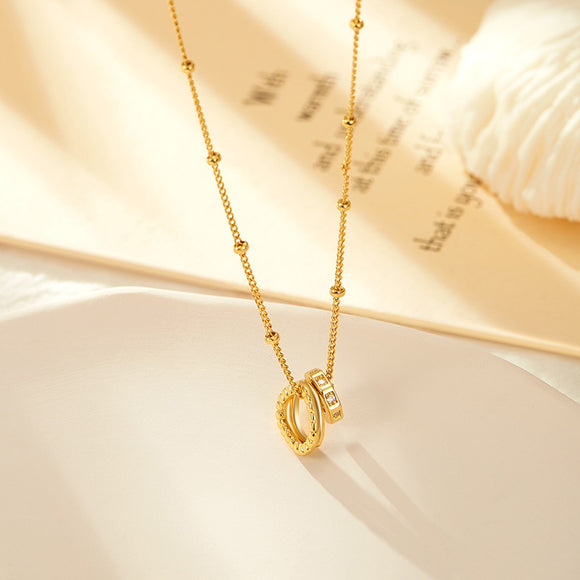 Collar de Oro con Tres Anillos - Regalo Perfecto para tu Novia
