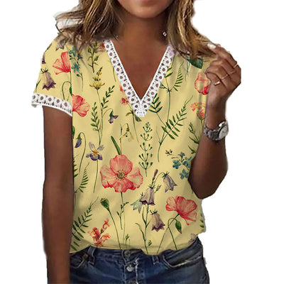 Camiseta Estampada Cuello V Manga Corta - Image 9