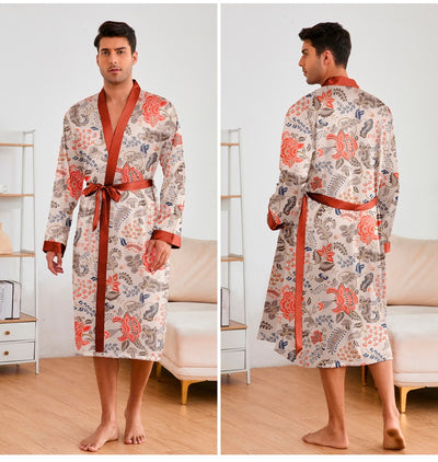 Bata Estampada para Hombre con Mangas Largas y Pantalón Corto - Image 18