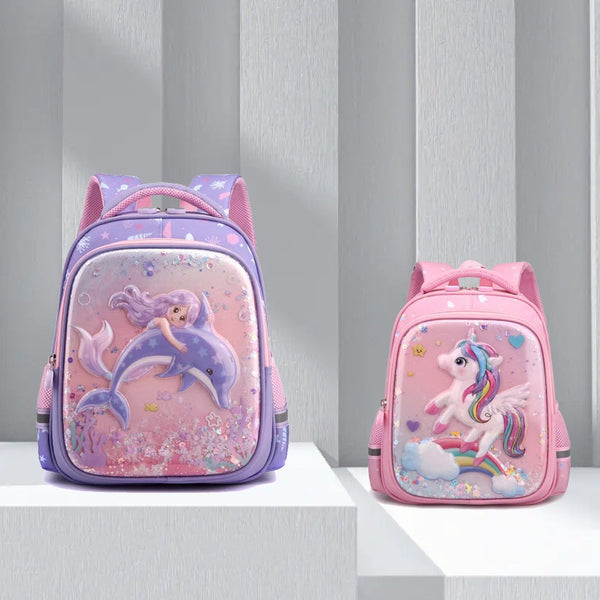 Mochila Infantil de Sirena, Impermeable y Ergonómica
