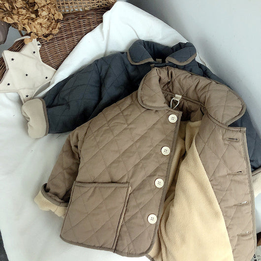 Abrigo de Niña en Cashmere y Algodón Acolchado con Solapa - Image 12