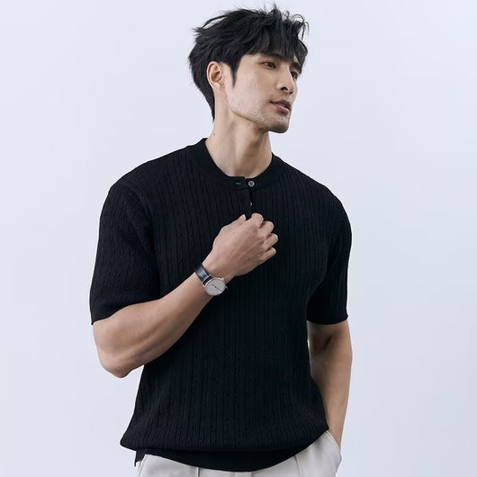 Polo Casual Slim Fit de Punto para Hombre - Cuello Redondo Premium - Image 4