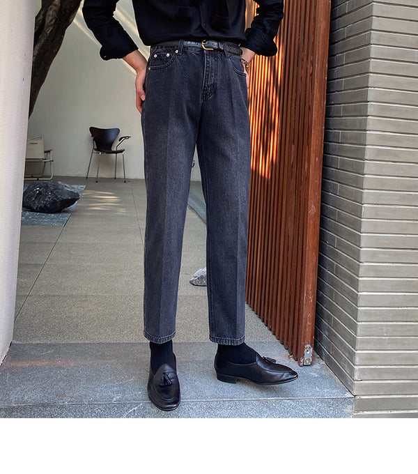 Jeans Slim Fit Estilo Retro Británico para Hombre
