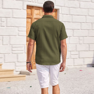 Camisa Cardigan Manga Corta para Hombre - Estilo Moderno y Versátil - Image 2