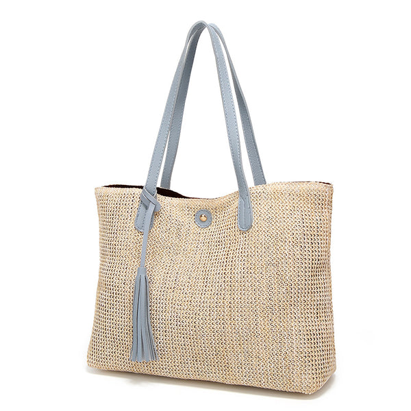 Bolsa de Playa de Rafia Elegante