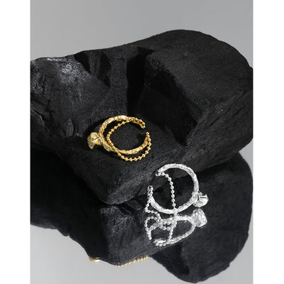 Anillo de Cadena con Cuentas Geométricas Textura Lava - Image 5