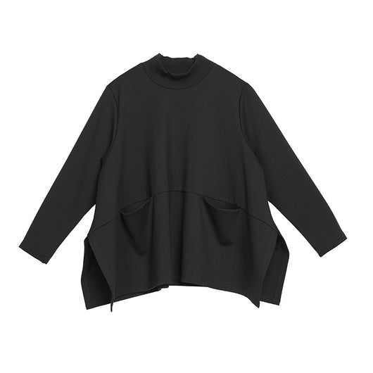 Blusa Suelta Negra de Manga Larga con Abertura Lateral - Image 12