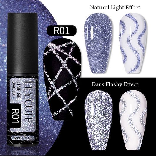 Gel de Uñas Efecto Espejo Brillante con Lentejuelas Reflectantes - Image 6