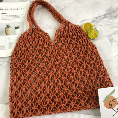 Bolsa Tejida de Malla Hueca - Bolso Casual de Paja Transpirable - Image 12