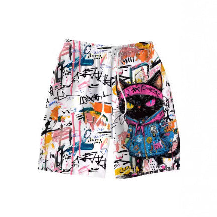 Shorts de Baño Hombre con Estampado 3D Graffiti