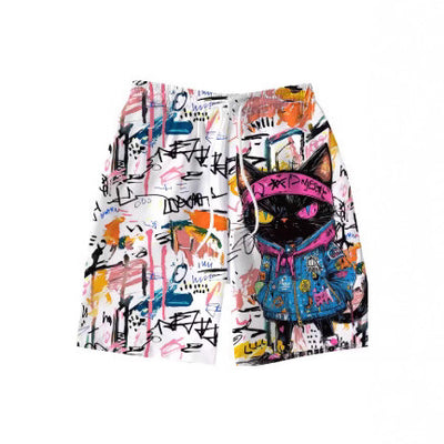 Shorts de Baño Hombre con Estampado 3D Graffiti