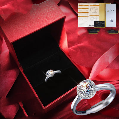 Anillo de Diamante de Quilate en Oro Blanco para Parejas en Plata Esterlina - Image 5