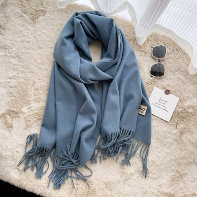 Bufanda de Cachemira Tassel Monocromática - Elegancia y Calidez - Image 16