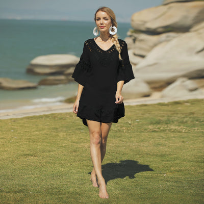 Pareo Playero Elegante con Espalda Descubierta y Detalles de Borlas - Image 9