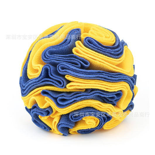 Pet sniffing pad in a ball shape, made of soft polar fleece in shades of pink, purple, and white, for dogs. - Image 19