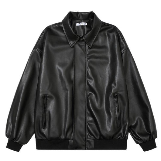 Chaqueta de Cuero PU con Hombros Acolchados para Adolescentes Talla Plus - Image 5