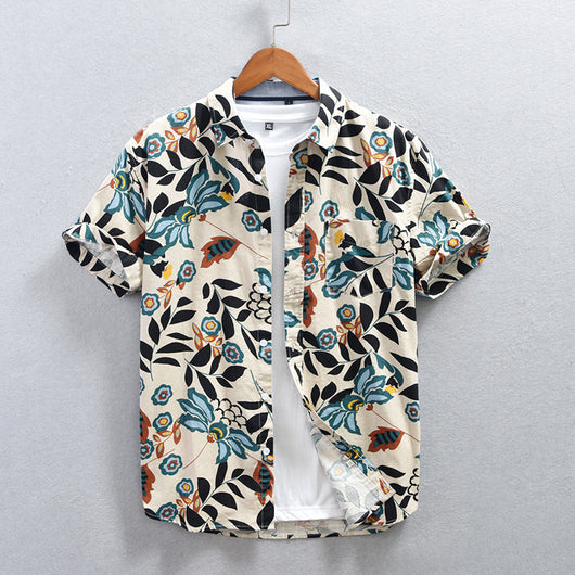 Camisa Casual Hombre Estilo Japonés con Estampado - Image 7
